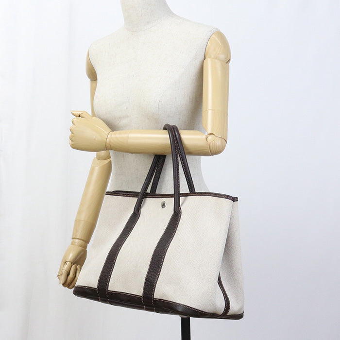 Hermes Garden Party Pm Tote Bag Women Beige