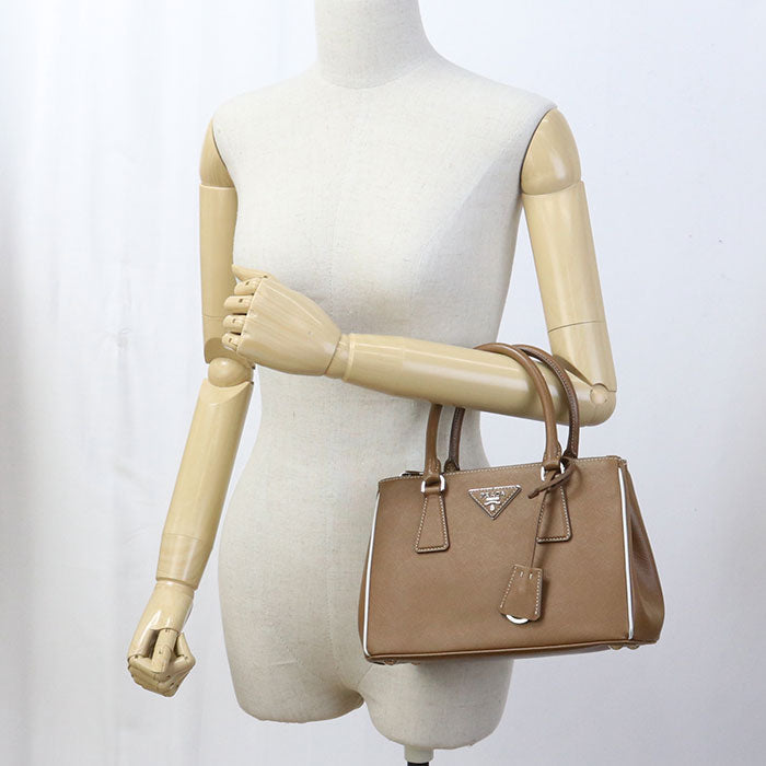Saffiano Bag Galleria Tote Bag Women Leather Brown