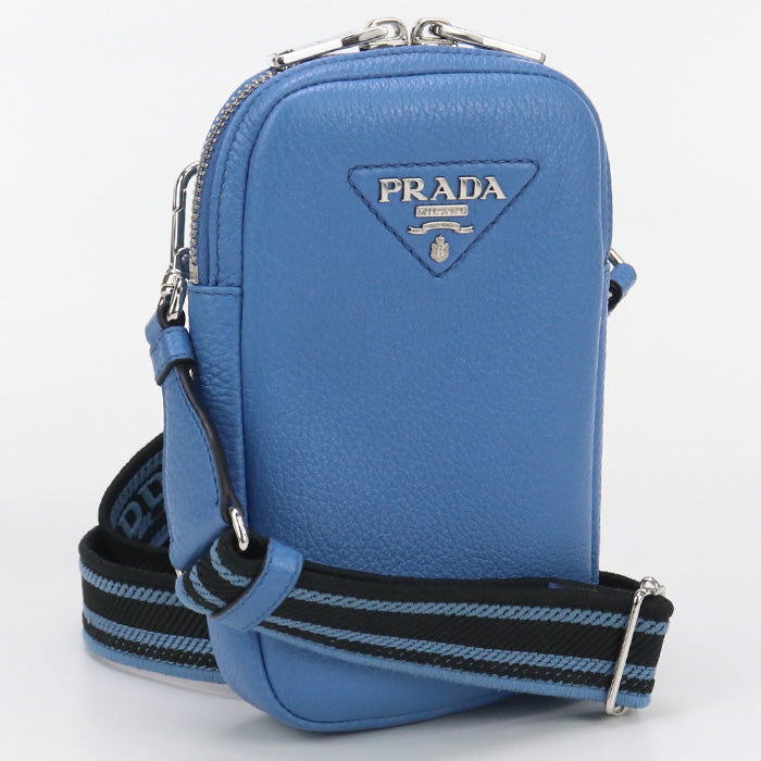 Shoulder Bag Diagonal Women Leather Blue
