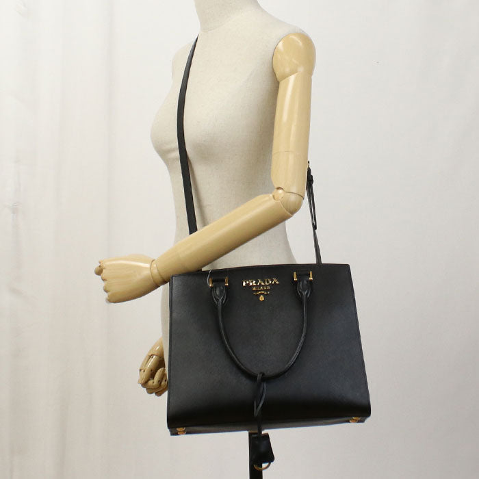 Way Handbag Shoulder Bag Saffiano Women Leather Black