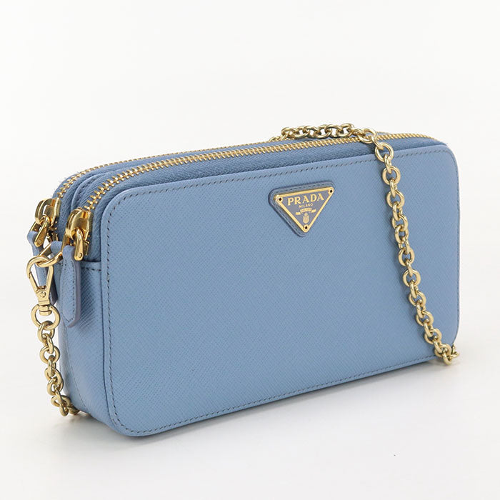 Qhh Shoulder Bag Safiano Chainshoulder Bag Women Leather Blue