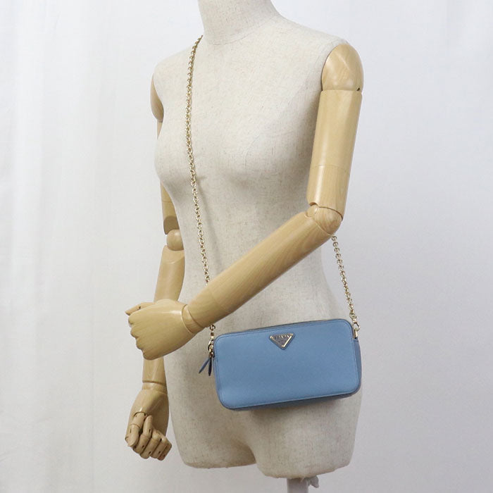 Qhh Shoulder Bag Safiano Chainshoulder Bag Women Leather Blue