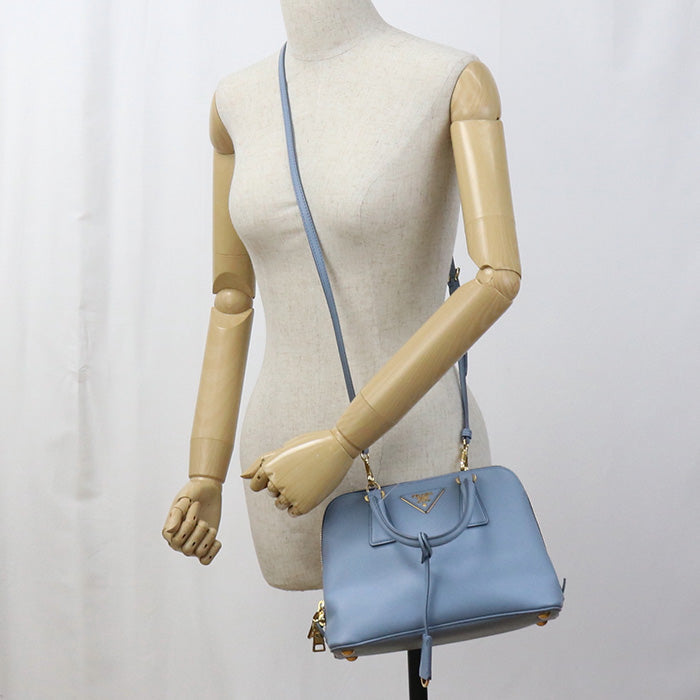 Promenade Saffiano Way Handbag Women Leather Blue Travel Bag