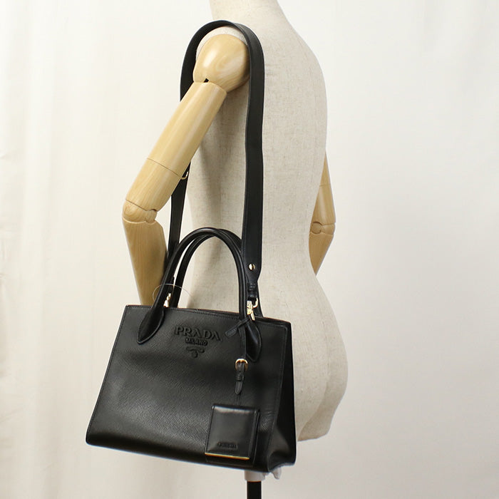 Tote Bag Monochrome Waytote Bag Safiano Women Leather Black