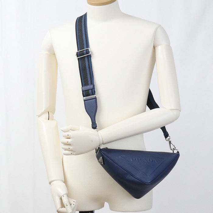 Shoulder Bag Triangle Shoulder Diagonal Shoulder Bag Leather Blue