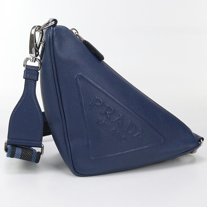 Shoulder Bag Triangle Shoulder Diagonal Shoulder Bag Leather Blue