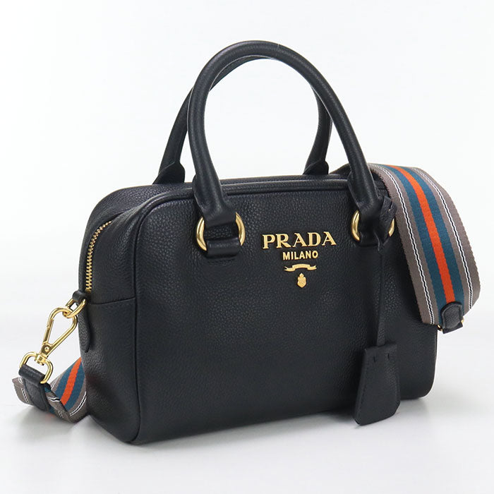 E K Way Vittello Handbag Women Leather Black Travel Bag