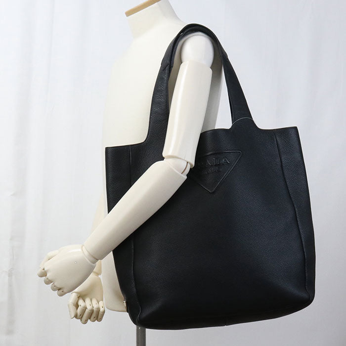 Tote Bag Mens Leather Black
