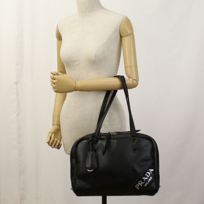 Tote Bag Shoulder Bag Nappa Women(Unisex) Leather Black