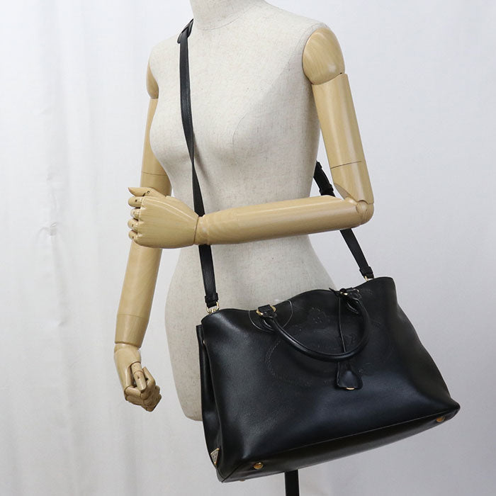 Tote Bag Embossed Way Handbag Women(Unisex) Leather Black