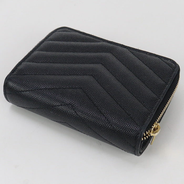 Saint Zip Around Bi Fold Wallet With Monogram Black Travel Bag
