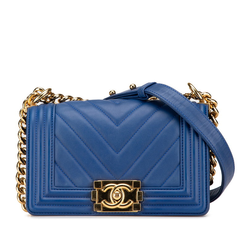 Boy Lambskin Shoulder Bag Stitch Chain