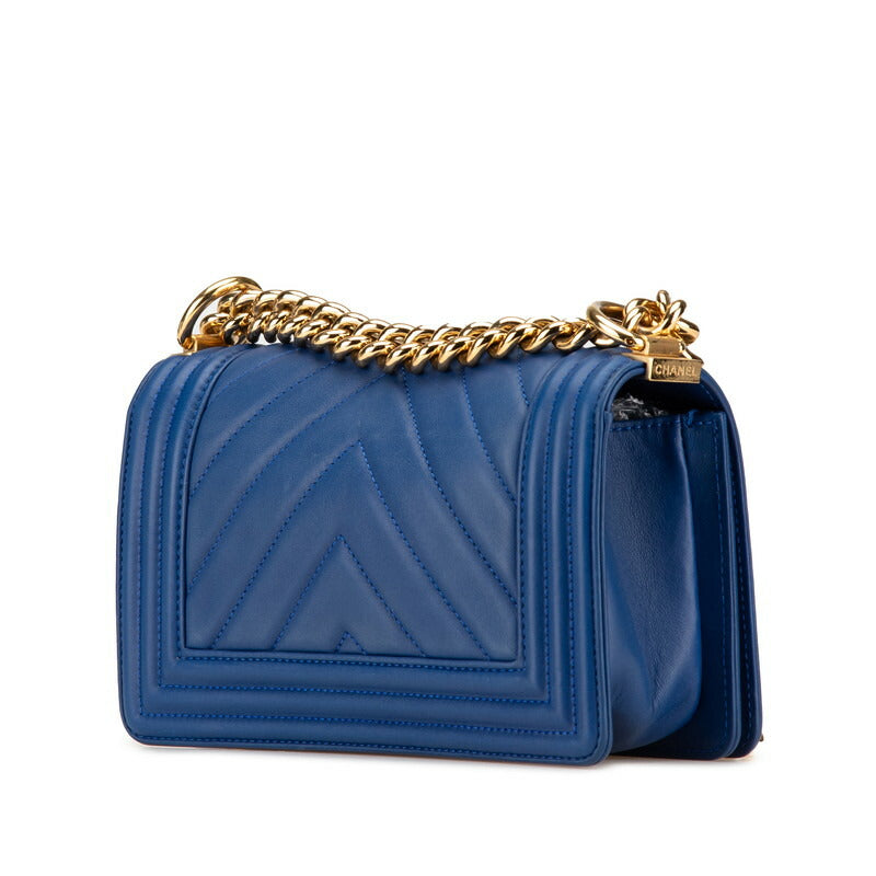 Boy Lambskin Shoulder Bag Stitch Chain