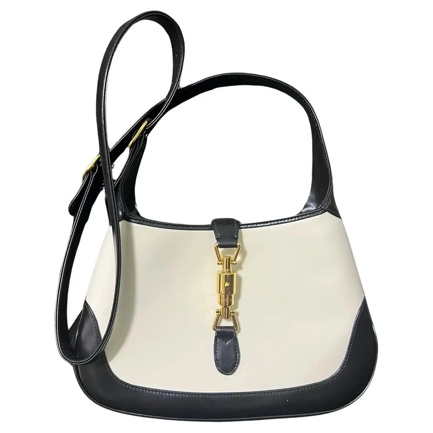 Gucci Jackie & Adjustable Strap Size Leather White Small Handbag