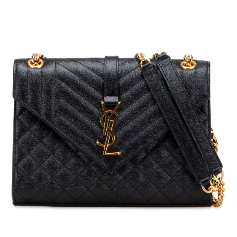 YSL Saint Laurent Envelope Shoulder Bag Leather Medium