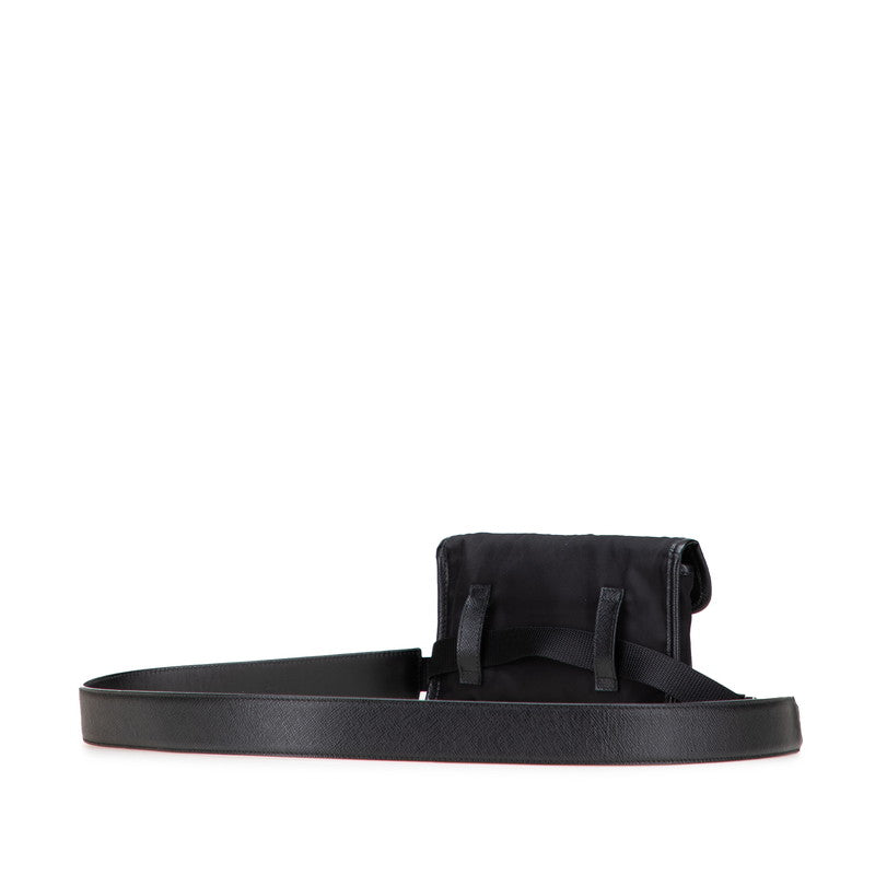 Prada Waist Bag Leather Nylon Logo Travel Bag