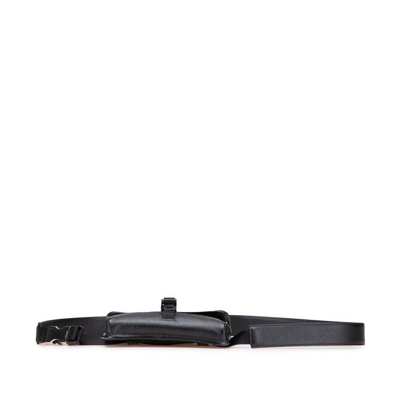 Prada Waist Bag Leather Nylon Logo Travel Bag