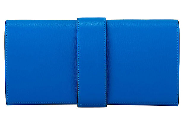 Hermes Zanzibar Chevre Medor Clutch Blue Clutch Bag