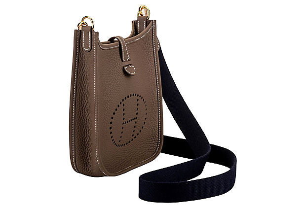 Hermes Evelyne Étoupe Handbag Blue Gold Mini Travel Bag