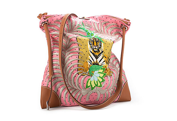 Hermes Bn Silk Bag Tiger Barenia Leather Travel Bag