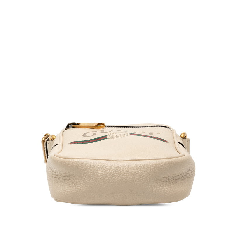 Gucci Print Shoulder Bag Leather Logo Bag 2