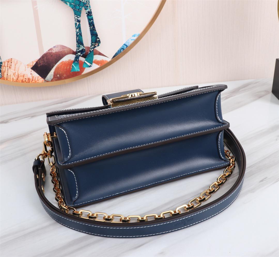 Top Quality Dauphine Mm Jacquard Pattern Navy Denim Monogram Crossbody Bag