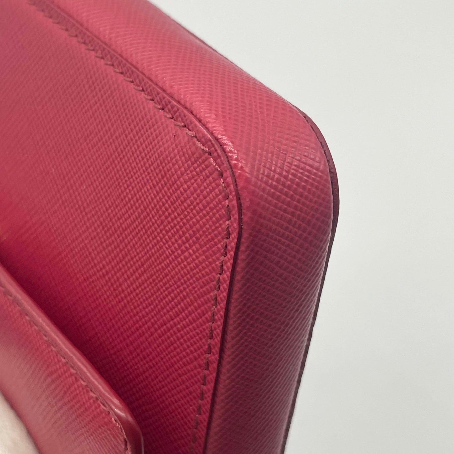 Prada Clutch Crossbody Bag Leather Saffiano Pink Clutch Bag