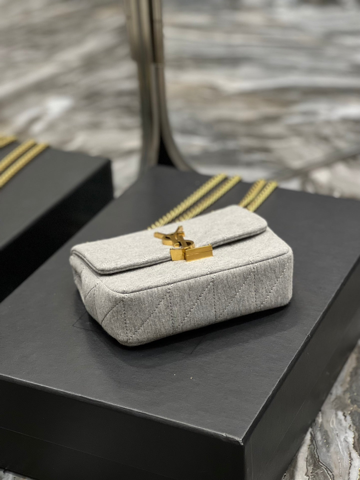 YSL Saint Laurent Jamie , ’s 6.9in 17.5cm Grey Mini Chain Mini Bag