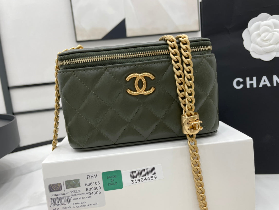 Chlsmall Vanity Case Emerald For Women Bags Green Travel Bag