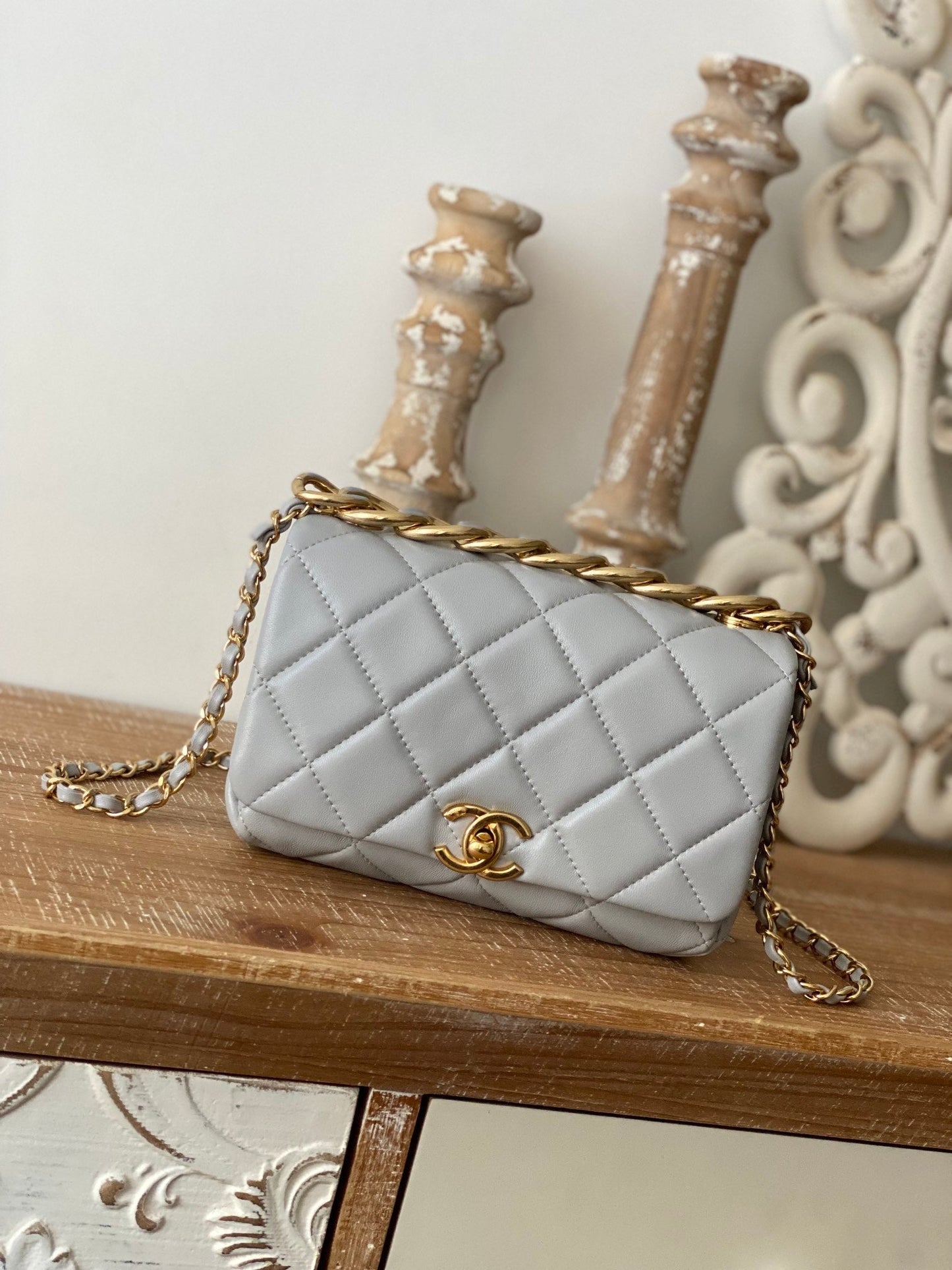 CHL Classic Diamond , ’s Gray Flap Handbag
