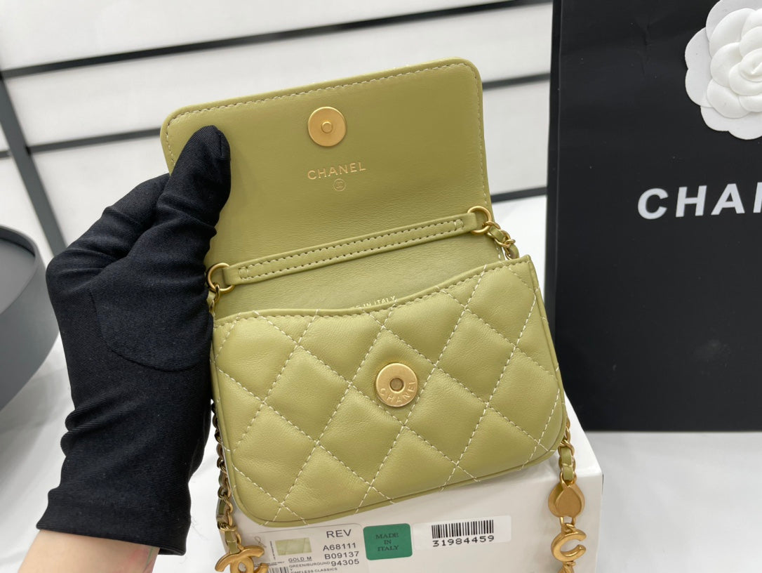 CHLMini , ’s 7.5in 19cm Green Flap Mini Bag