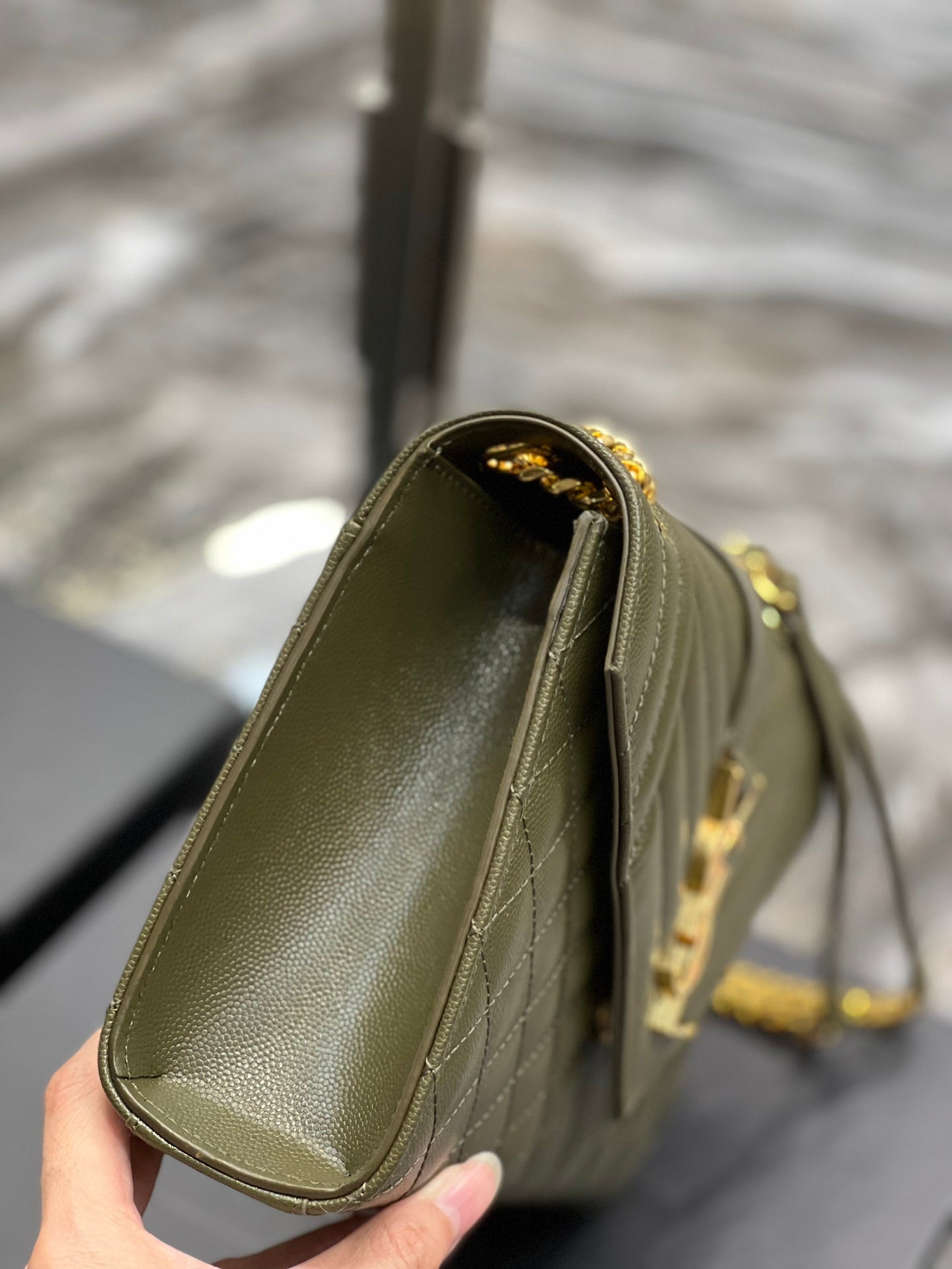 YSL Saint Laurent YSL Top Quality Envelope Metop Qualityum Bag Green Chain Travel Bag