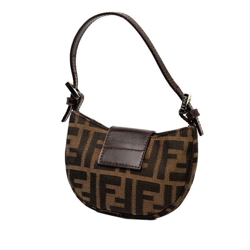 Fendi Zucca Croissant Handbag Leather Canvas Mini Travel Bag Leather Handbag 1
