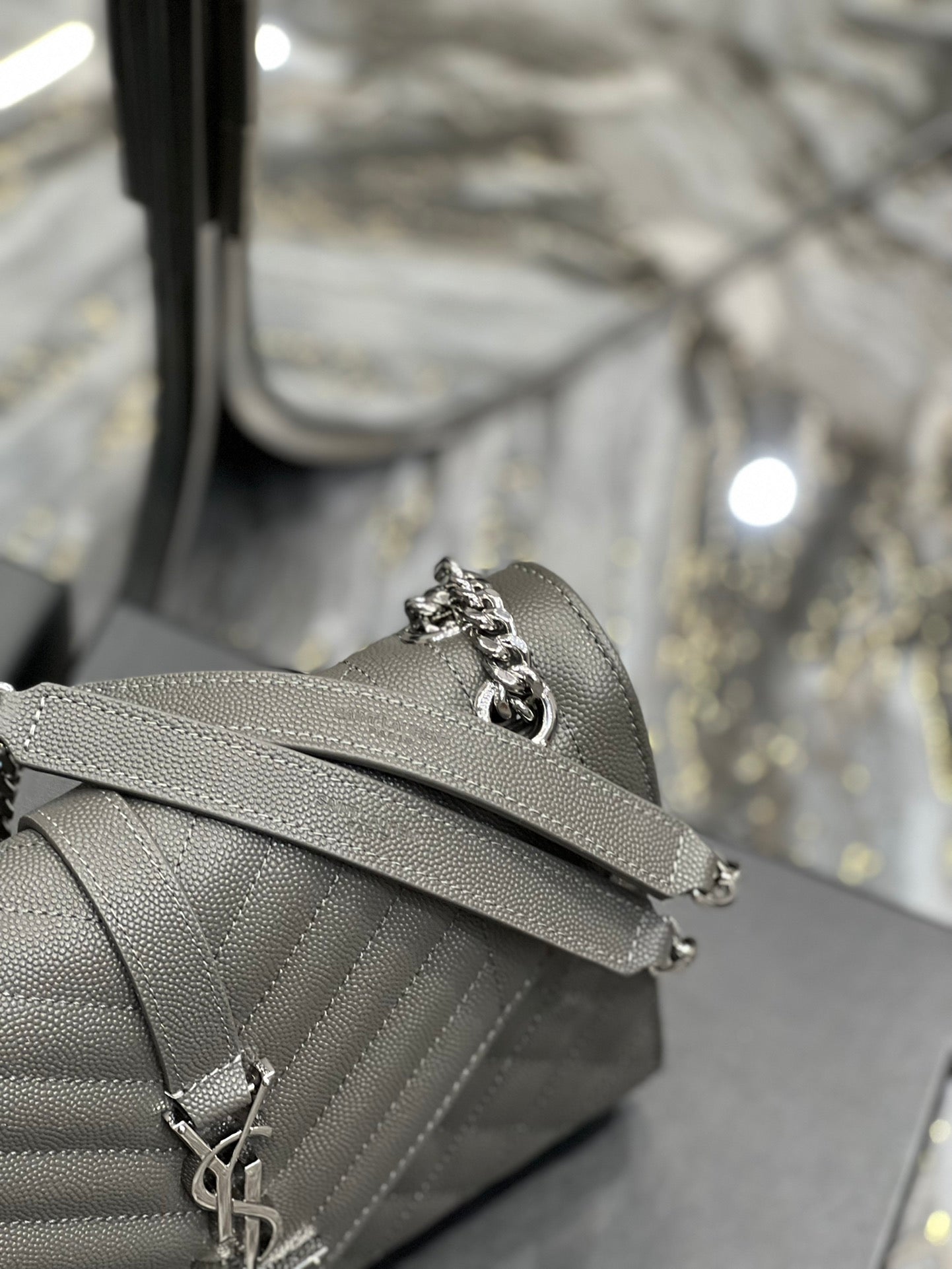 YSL Saint Laurent Envelope Handbag Quilted Chain Travel Bag 94In24Cm Ysl 4437
