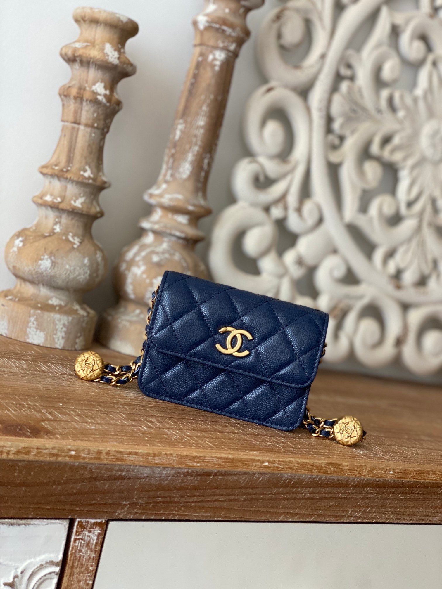 CHL , ’s 4.8in 12.3cm Blue Chain Clutch Bag