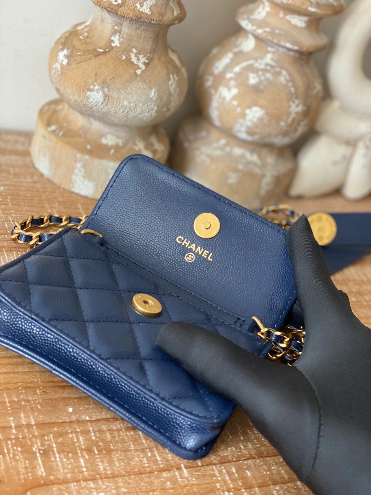 CHL , ’s 4.8in 12.3cm Blue Chain Clutch Bag