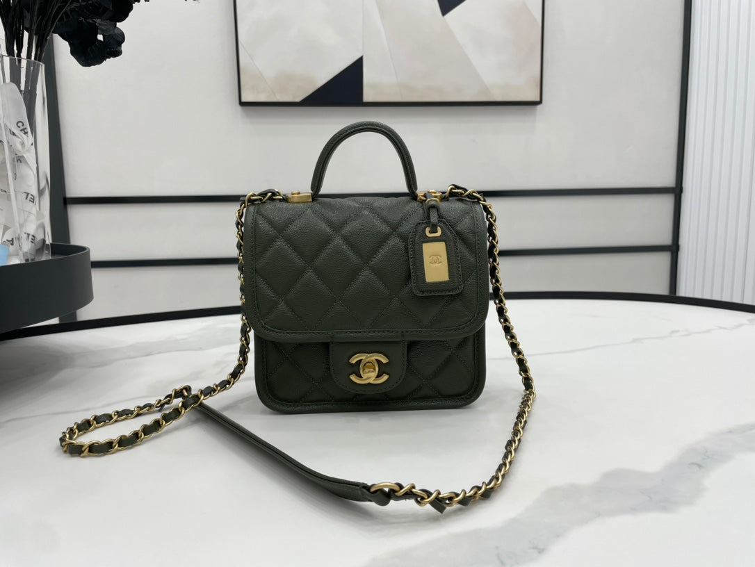 CHL 22K Top Qualityap Dark Green Flap Travel Bag