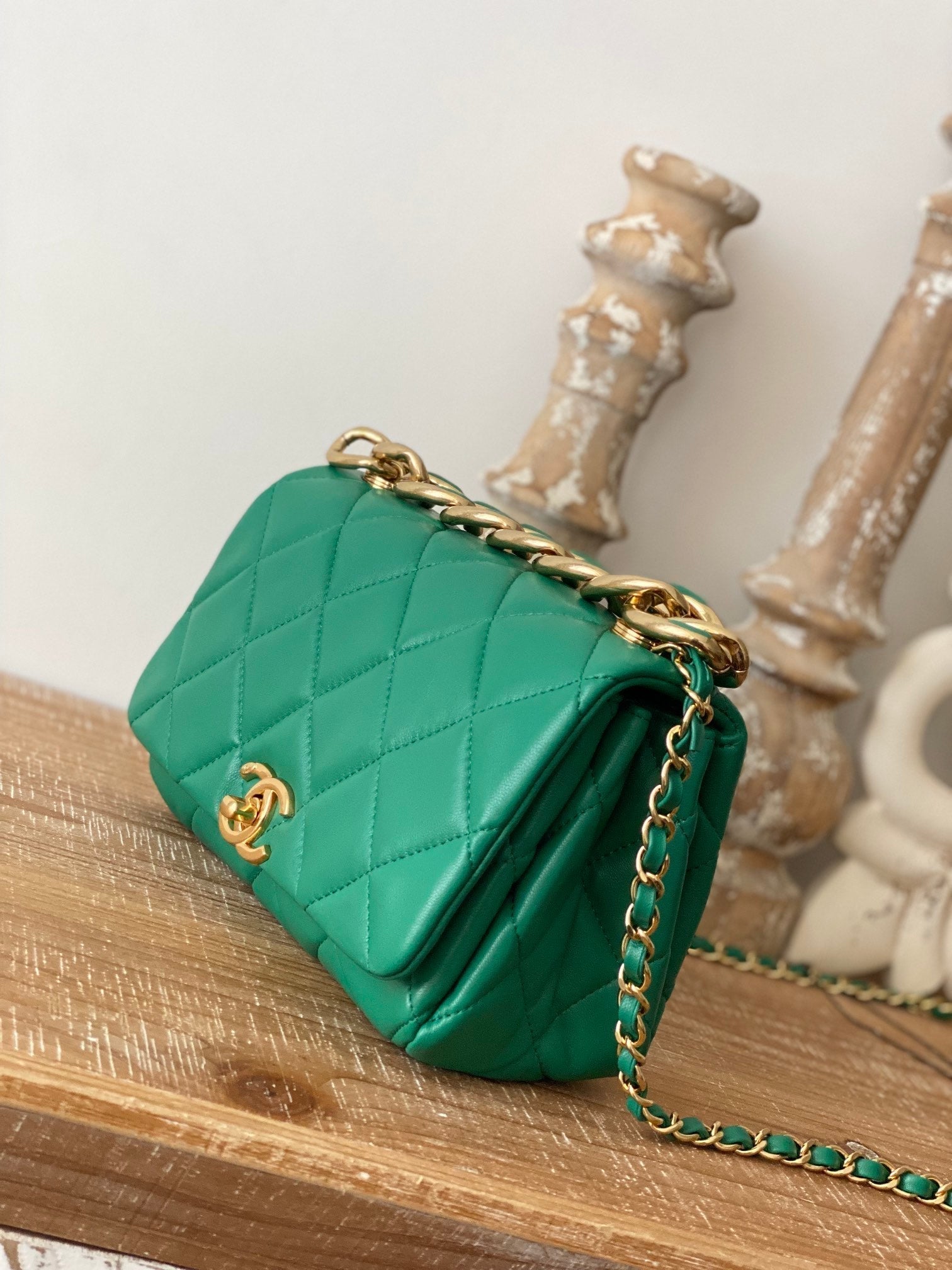 CHL Classic Diamond , ’s Green Flap Handbag