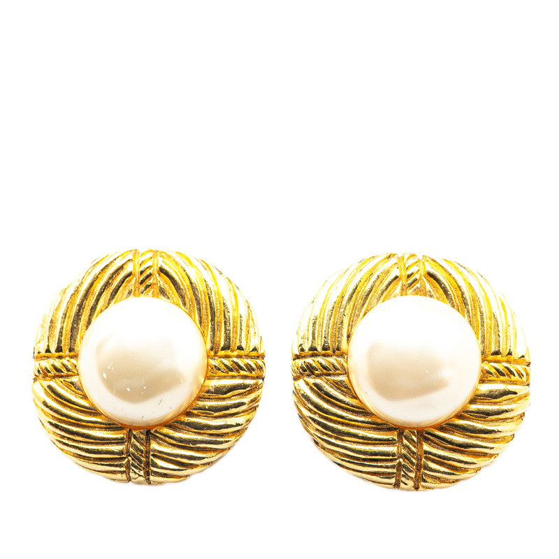Gold Plated Faux Pearl Earrings Jewelry Classic