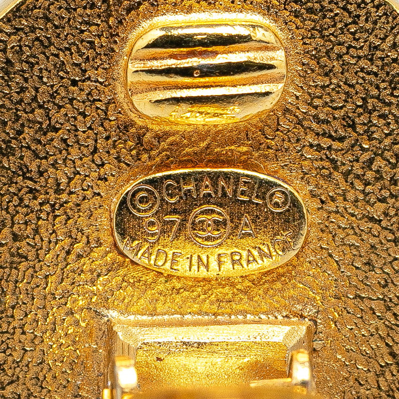 Chanel Plated Plastic Coco Mark Round Earrings Jewelry