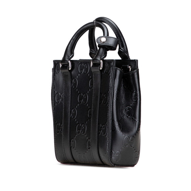 Gucci Embossed Jumbo 2Way Bag Leather Travel Bag