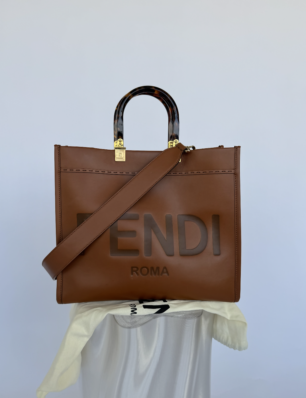 Fendi Tote Bag Sunshine – Cognac Calf Leather Brown