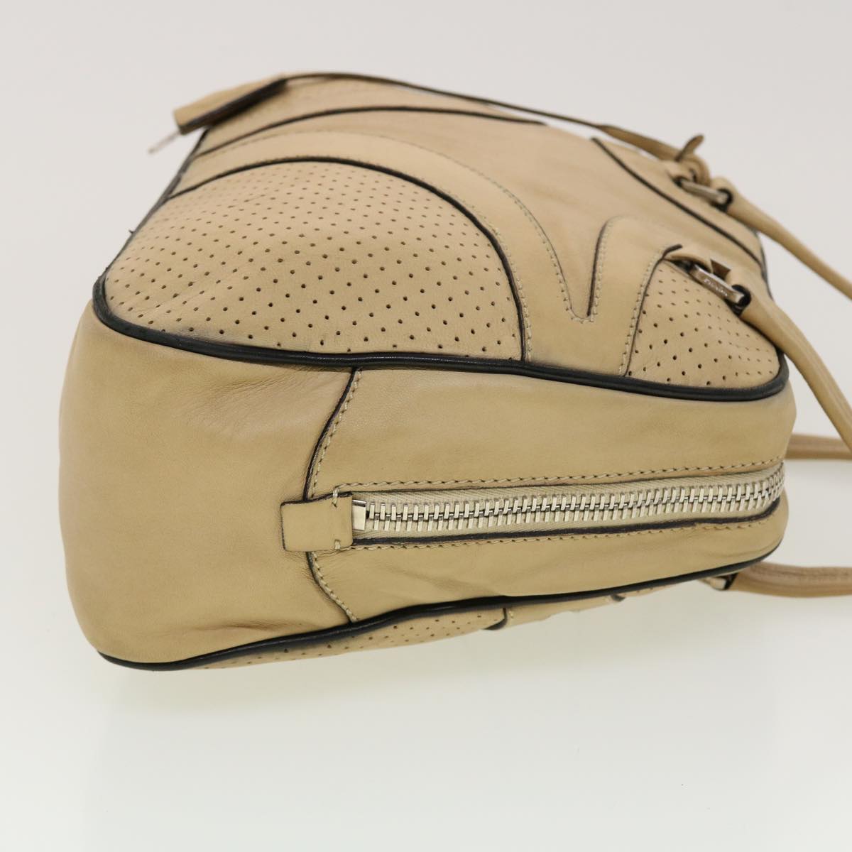 Prada Hand Bag Leather Beige Travel Bag Leather Beige Yb123