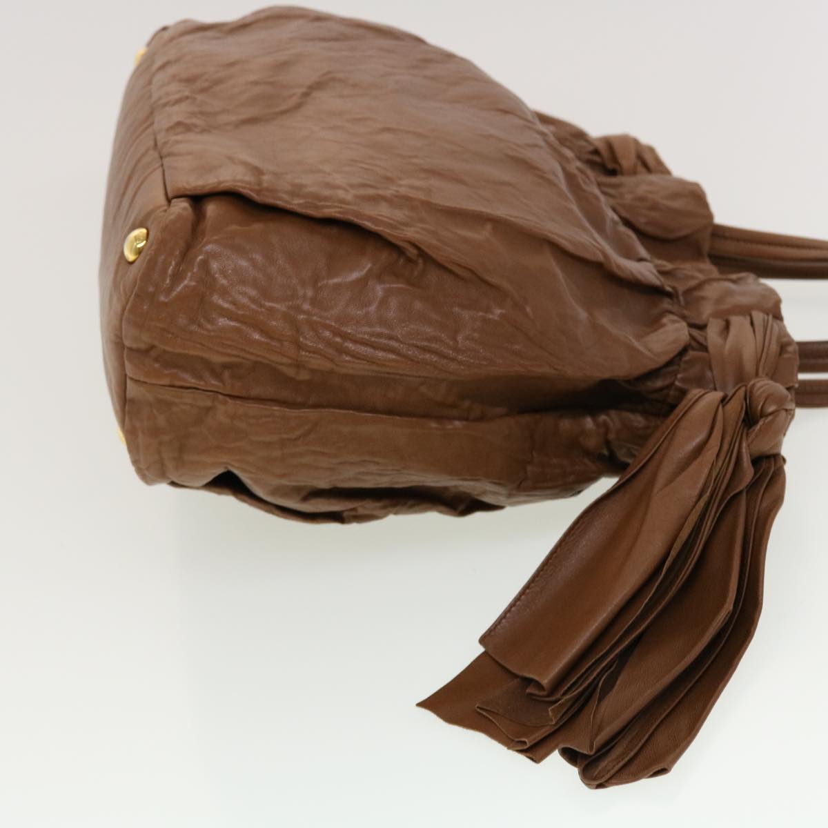 Prada Hand Bag 2Way Shoulder Bag Leather Brown