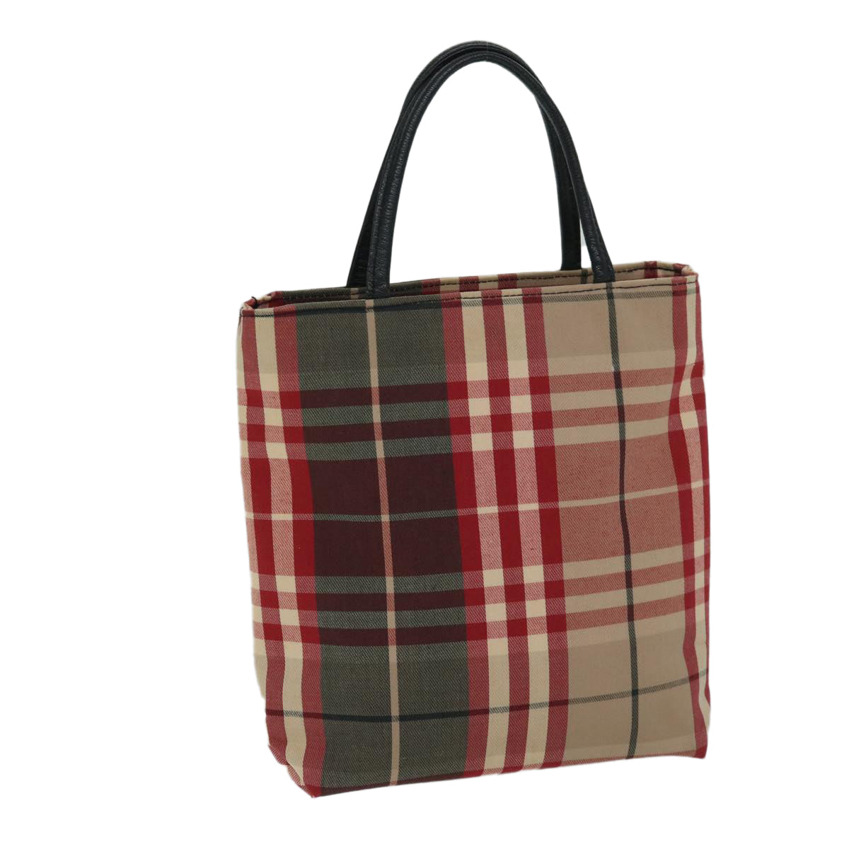 Burberry Luxury Nova Check Hand Bag Auth Yb523 Canvas Red Travel Bag