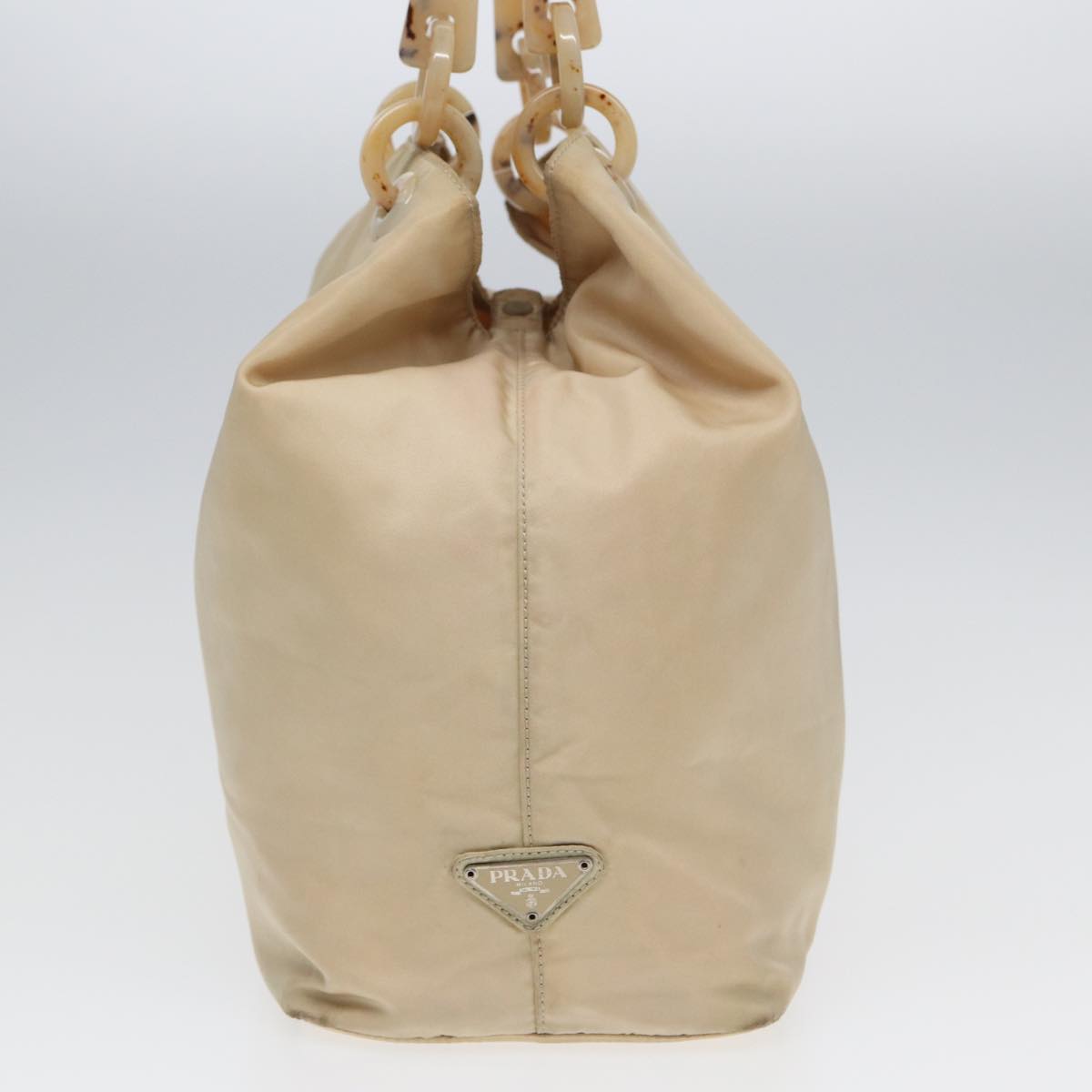 Prada Hand Bag Auth Nylon Beige Travel Bag Beige Auth Yb599