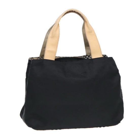 Burberry Luxury Nova Check Hand Bag Auth Yb631 Nylon Black Beige Travel Bag
