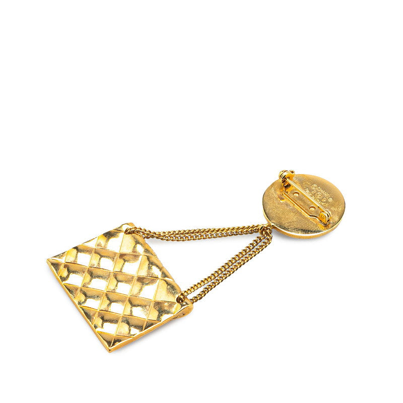 Chanel Gold Plated Coco Mark 31 RUE Matelasse Brooch