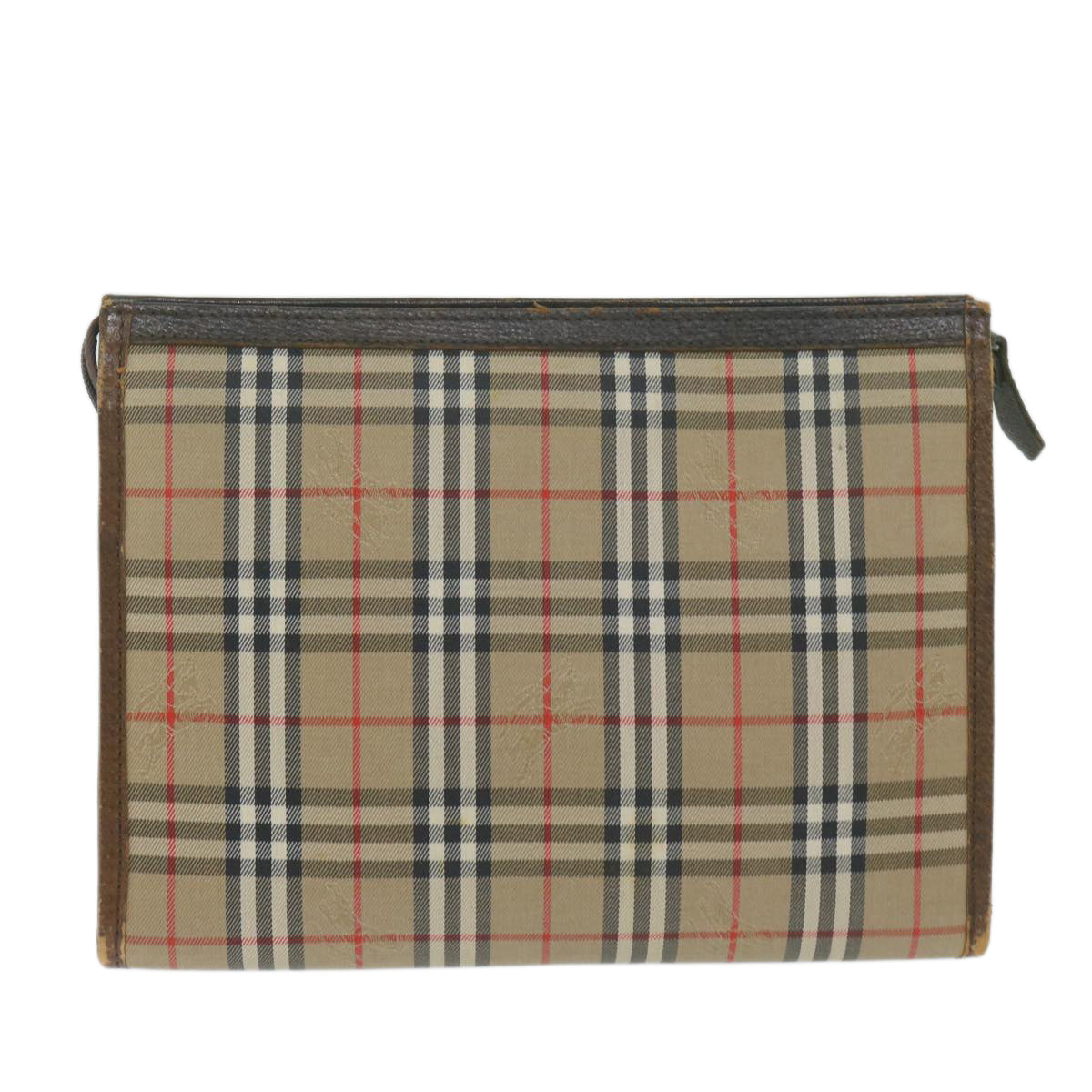Burberry Luxury ss Nova Check Clutch Bag Auth Yk10180 Canvas Nylon Beige