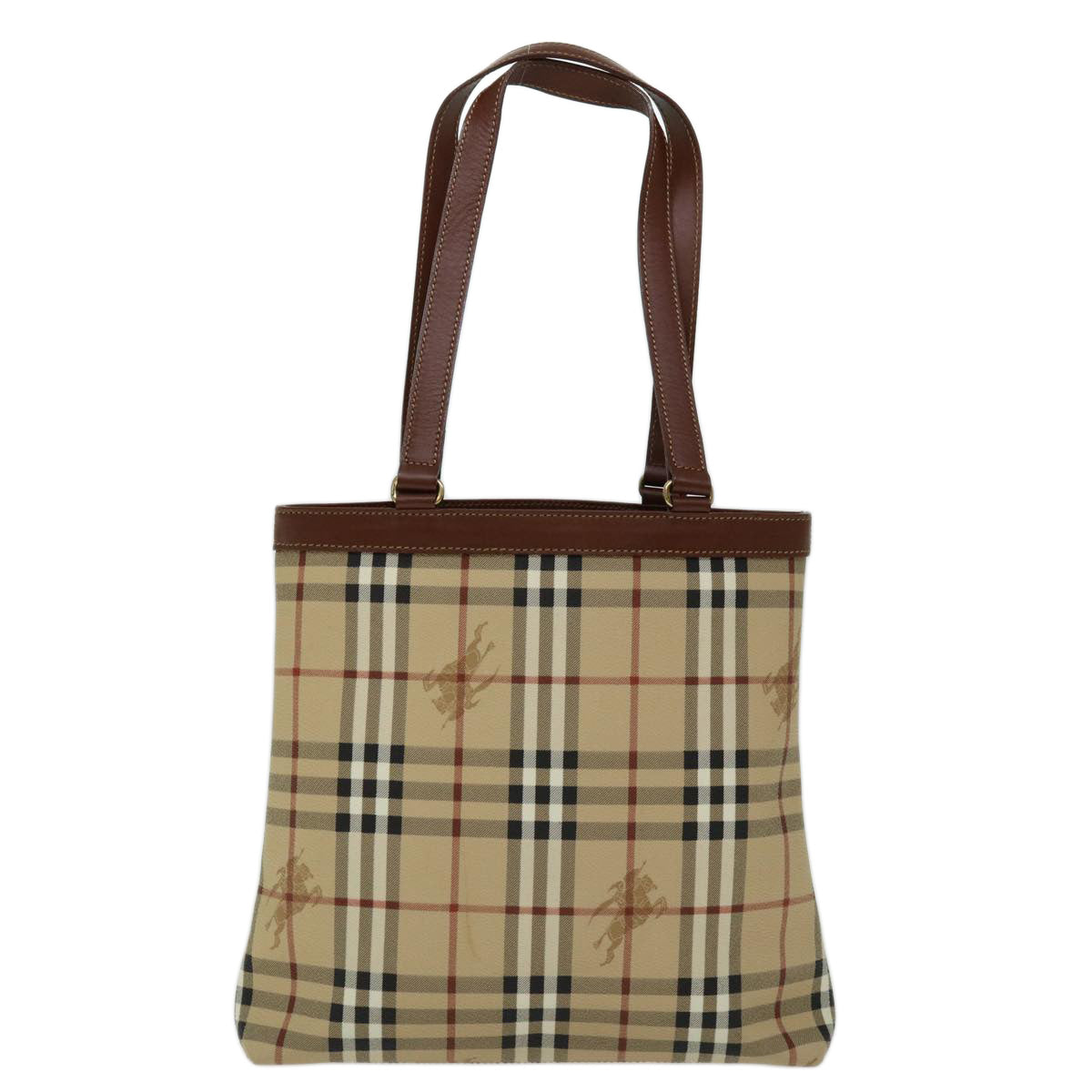 Burberry Luxury ss Nova Check Tote Bag Pvc Auth Beige
